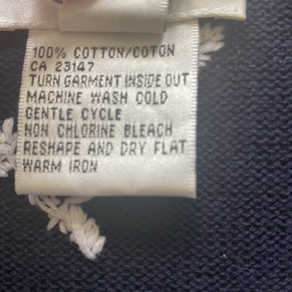 Talbots navy blue and white floral design women’s cardigan size medium - Picture 4 of 7